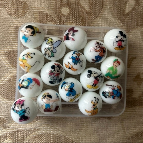 VINTAGE Disney Character Marble Set - White